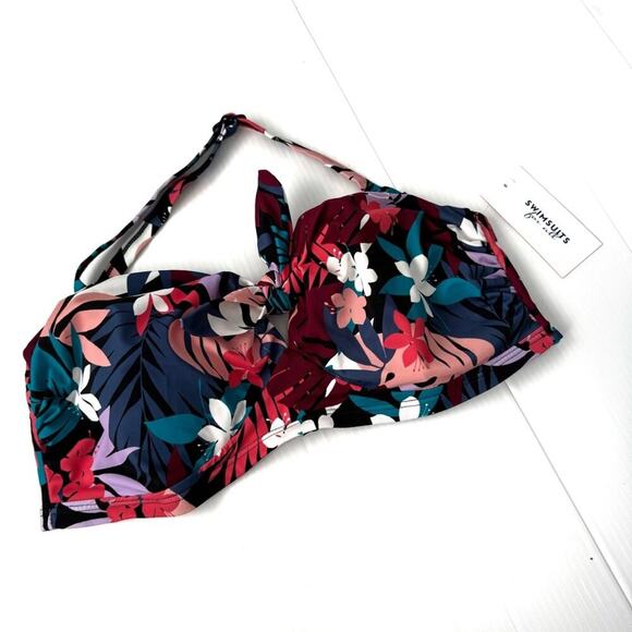 🆕 Swimsuits for all bikini top floral print knot detail size 20 NWT - Picture 1 of 8